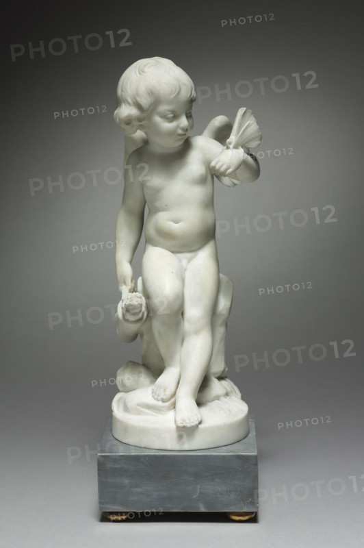 Pair of Marble Statuettes: Fickle Love and Faithful Love, 1800s. After Augustin Pajou (French, 1730-1809). Marble; without base: 25.9 x 10.5 x 10.9 cm (10 3/16 x 4 1/8 x 4 5/16 in.)