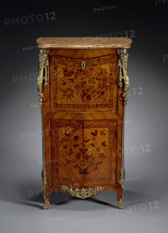Fall-front Secretary, c. 1765- 1775. Attributed to Leonard Boudin (French, 1735-1804). Wood marquetry, gilt bronze mounts, marble; overall: 106.4 x 61 x 37.5 cm (41 7/8 x 24 x 14 3/4 in.).