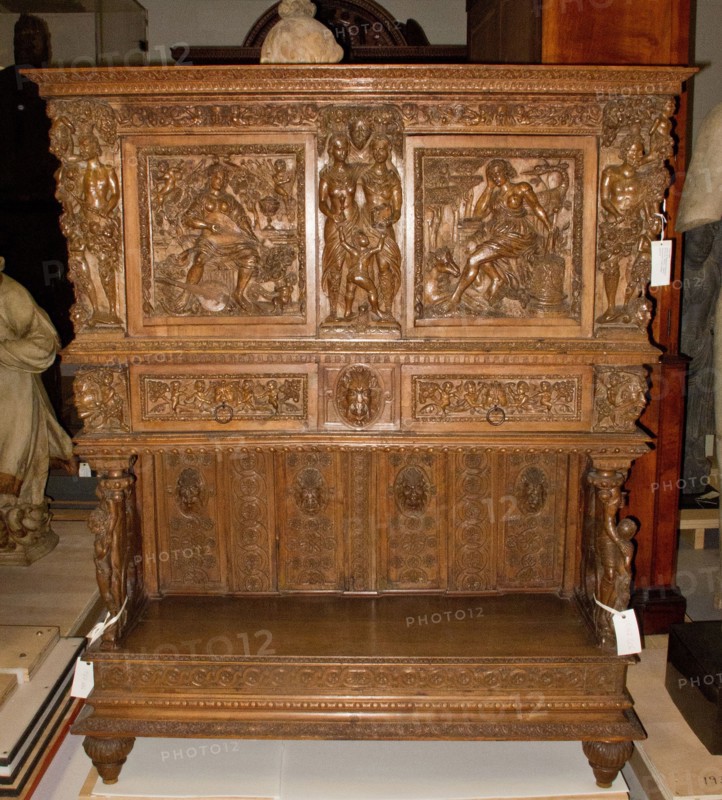 Dressoir, mid 1500s. Style of Hugues Sambin (French, 1518-c. 1601). Walnut; overall: 151.5 x 129.5 x 49 cm (59 5/8 x 51 x 19 5/16 in.).