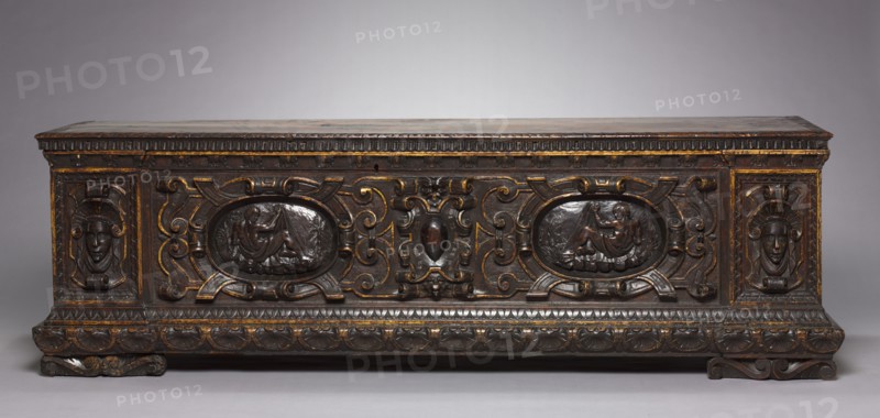 Cassone, mid-1500s. Italy, Venice, mid-16th century. Walnut; overall: 82.9 x 172.7 x 54 cm (32 5/8 x 68 x 21 1/4 in.).