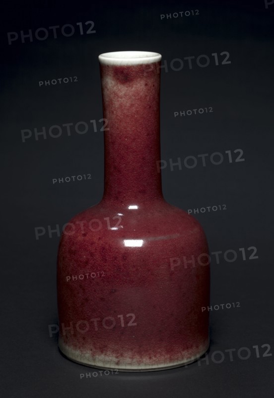 Bell-shaped Bottle:  Lang Ware, 1662-1722. China, Qing dynasty (1644-1911), Kangxi reign (1661-1722). Porcelain with red copper glaze; overall: 21.6 cm (8 1/2 in.).