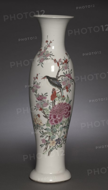 Vase, 1723-1735. China, Jiangxi province, Jingdezhen kilns, Qing dynasty (1644-1912), Yongzheng reign (1722-1735). Porcelain with famille rose overglaze enamel decoration; overall: 45.8 cm (18 1/16 in.).