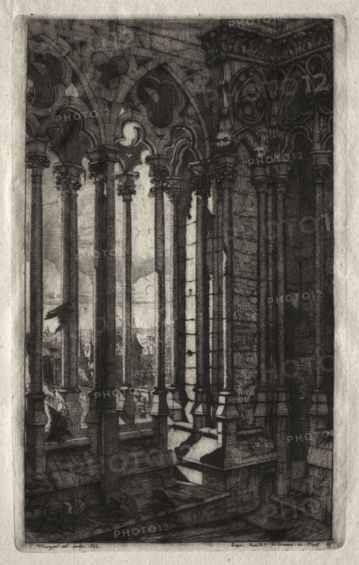 Etchings of Paris:  The Gallery of Notre Dame, 1853. Charles Meryon (French, 1821-1868). Etching