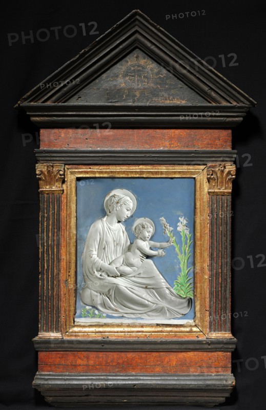 Madonna and Child, c. 1460-1470. Luca della Robbia (Italian, 1400 ?-1482). Glazed terracotta; overall: 111.2 cm (43 3/4 in.).