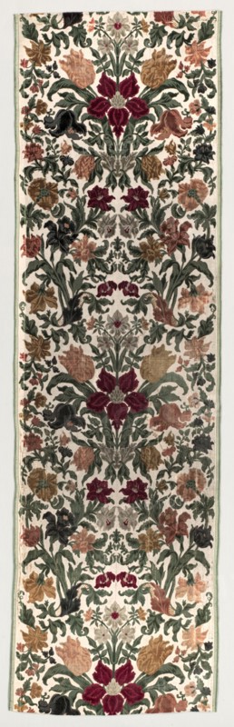 Lengths of Floral Velvet, 1600s. Italy, Genoa, 17th century. Velvet (cut, uncut, voided); silk; average: 200.9 x 59.5 cm (79 1/8 x 23 7/16 in.)