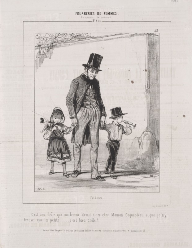 Fourberies de Femmes:  En matière de sentiment, 1842. Paul Gavarni (French, 1804-1866). Lithograph