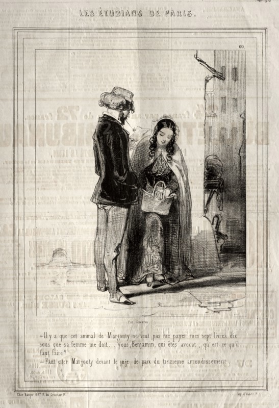 Les Étudiants de Paris, 1842. Paul Gavarni (French, 1804-1866). Lithograph
