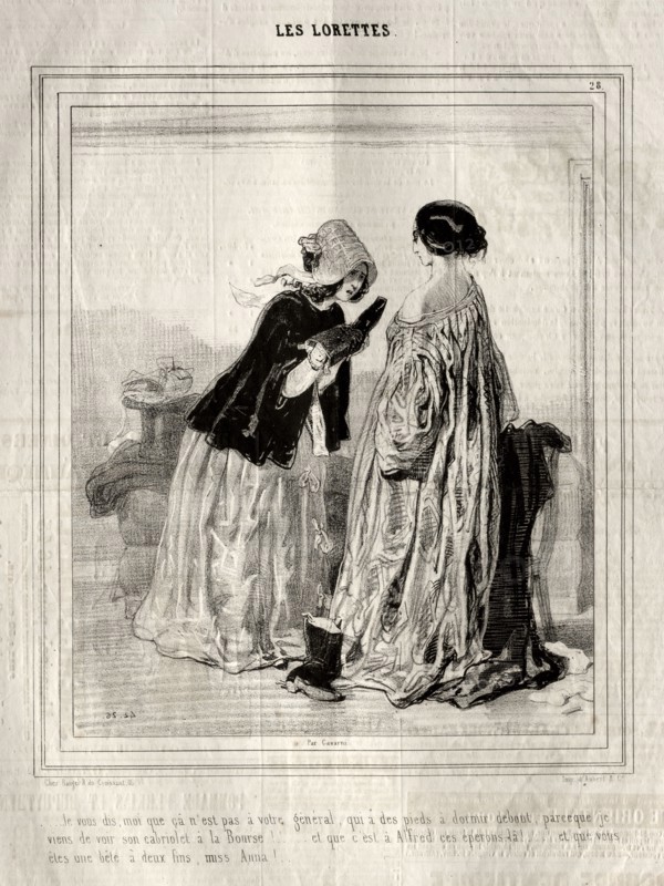 Les Lorettes, 1842. Paul Gavarni (French, 1804-1866). Lithograph