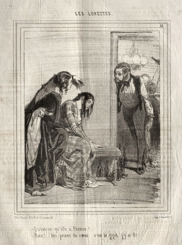 Les Lorettes, 1842. Paul Gavarni (French, 1804-1866). Lithograph