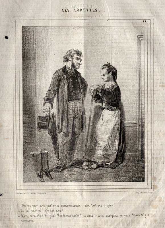 Les Lorettes, 1842. Paul Gavarni (French, 1804-1866). Lithograph