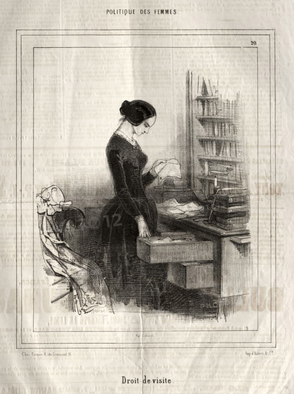 Politique des Femmes:  Droit de visite, 1843. Paul Gavarni (French, 1804-1866). Lithograph