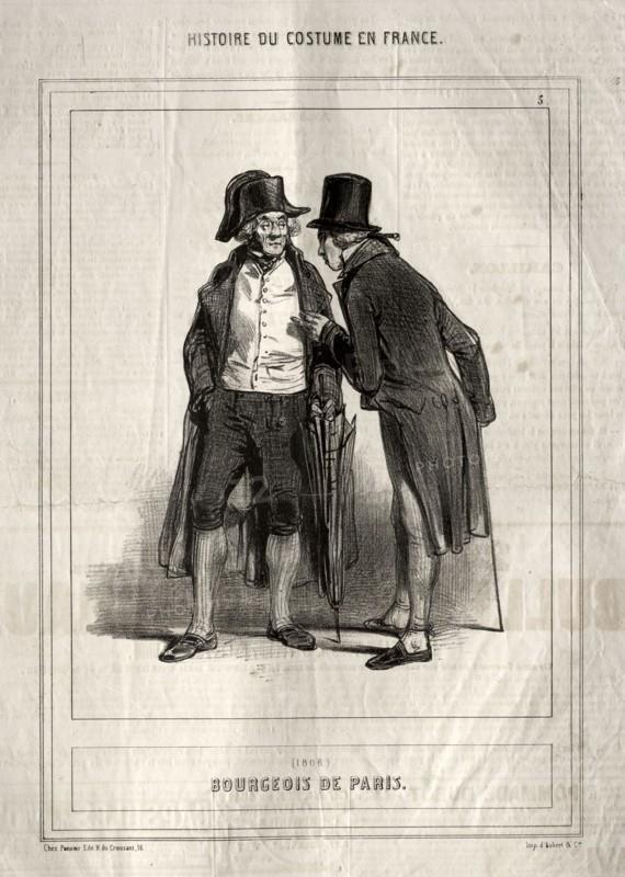 Histoire du Costume en France:  Bourgeois de Paris, 1843. Paul Gavarni (French, 1804-1866). Lithograph