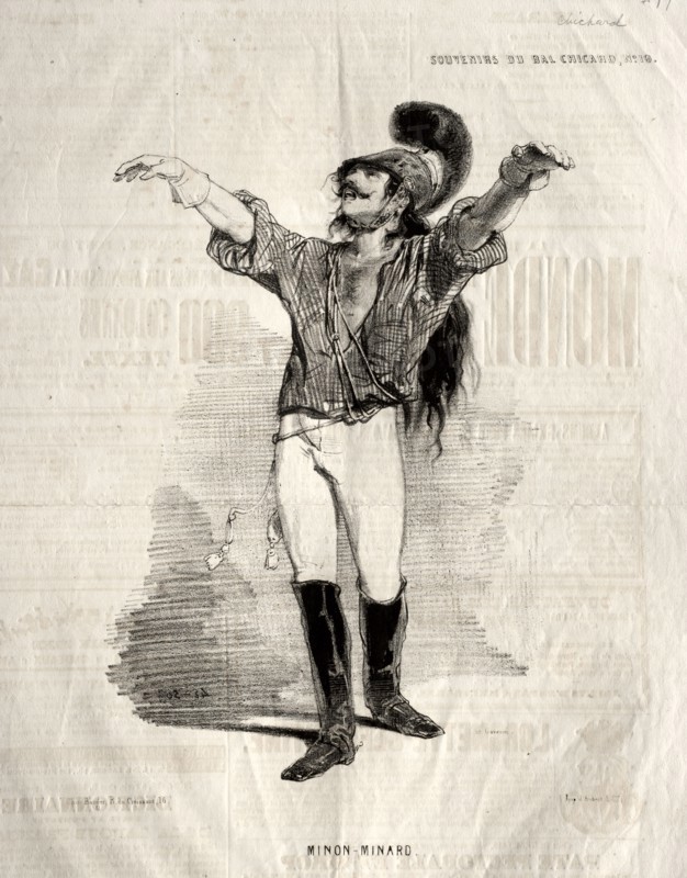 Souvenirs du Bal Chicard:  Mignon-Minard, 1843. Paul Gavarni (French, 1804-1866). Lithograph