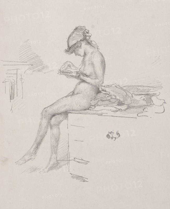 The Little Nude Model Reading, 1890. James McNeill Whistler (American, 1834-1903). Lithograph