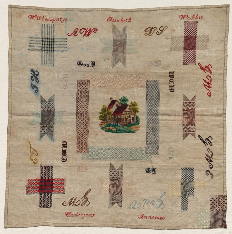 Darning Sampler, 1800. Netherlands, early 19th century. Embroidery; silk on linen; overall: 47.3 x 47.3 cm (18 5/8 x 18 5/8 in.).