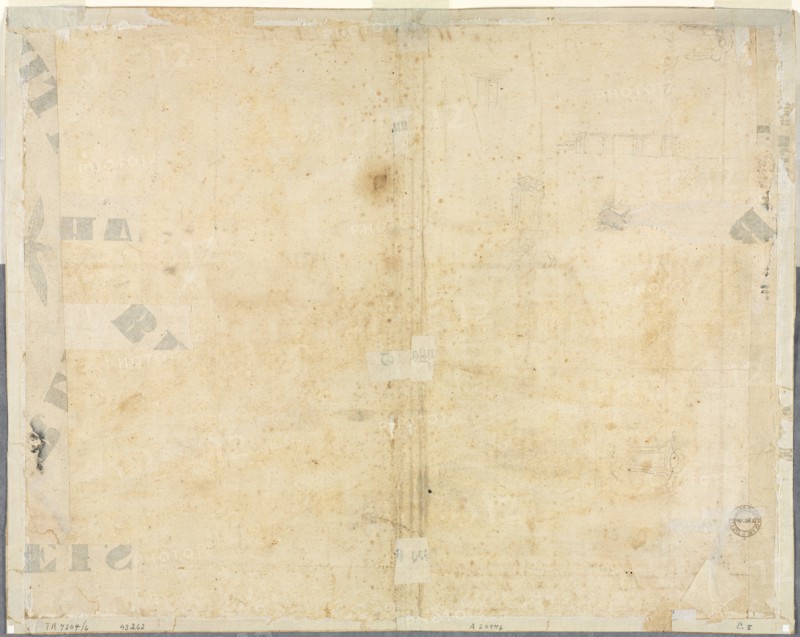 Sketches of Windows and Pilasters of the Attic Storey of the Collegio di Propaganda Fide (verso), 1665. Lievin Cruyl (Flemish, c. 1640-c. 1720). Graphite; sheet: 38.9 x 48.9 cm (15 5/16 x 19 1/4 in.).