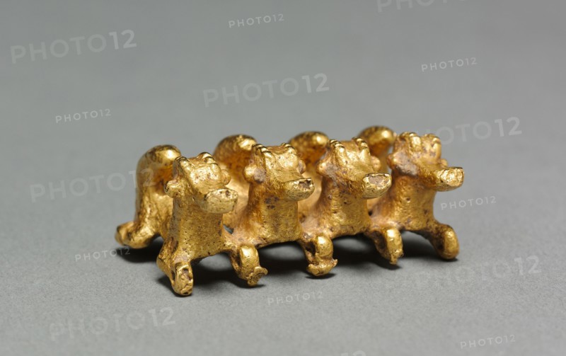 Curly-Tailed Animal Pendant, 100-800. Panama, Initial style, 2nd-8th century. Gold; overall: 1.8 x 4 x 2.7 cm (11/16 x 1 9/16 x 1 1/16 in.).