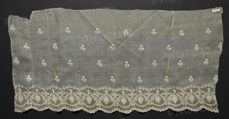 Blouse in Four Pieces (Sleeve), 19th century. Philippines, 19th century. Embroidery in white cotton on piña cloth; overall: 45.8 x 92.1 cm (18 1/16 x 36 1/4 in.)