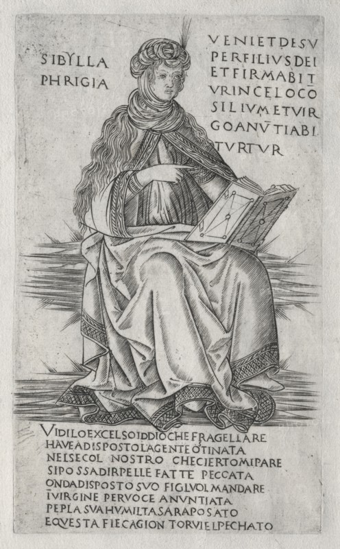 The Sibyls:  The Phrygian Sibyl, c. 1470-1480. Francesco Rosselli (Italian, 1448-before 1513). Engraving