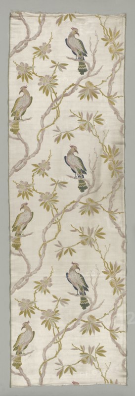 Cockatoos, late 1700s - early 1800s. France, late 18th - early 19th century. Brocade and weft-patterned weave with complementary wefts; silk; overall: 218.8 x 69.3 cm (86 1/8 x 27 5/16 in.)