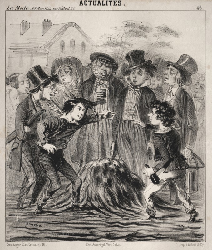 Actualitès:  Ha hé Felix!  arrive donc vite!, 1841. Clémente Pruche (French, 1831-1870). Lithograph