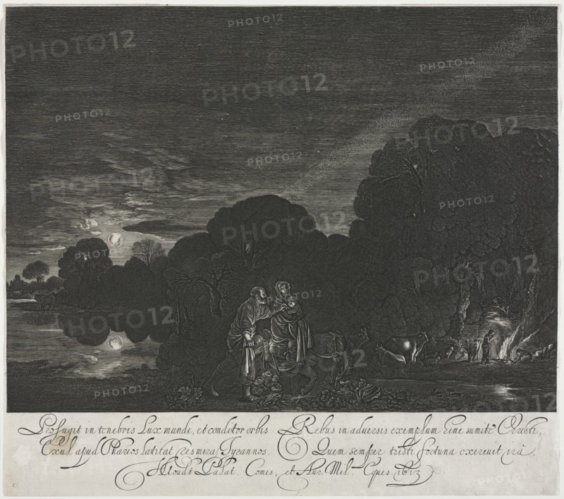 The Flight into Egypt (Night). Hendrik Goudt (Dutch, 1585-1630). Engraving
