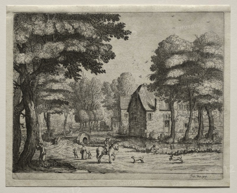 The Stone Bridge. Jan van Goyen (Dutch, 1596-1656). Etching
