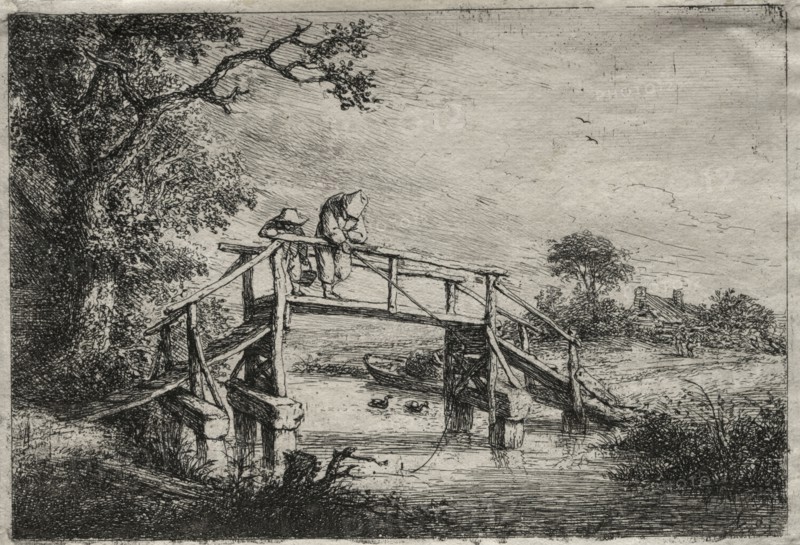 The Anglers. Adriaen van Ostade (Dutch, 1610-1684). Etching
