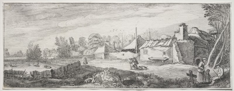 Landscape with a Farm. Jan van de Velde (Dutch, 1620-1662). Etching