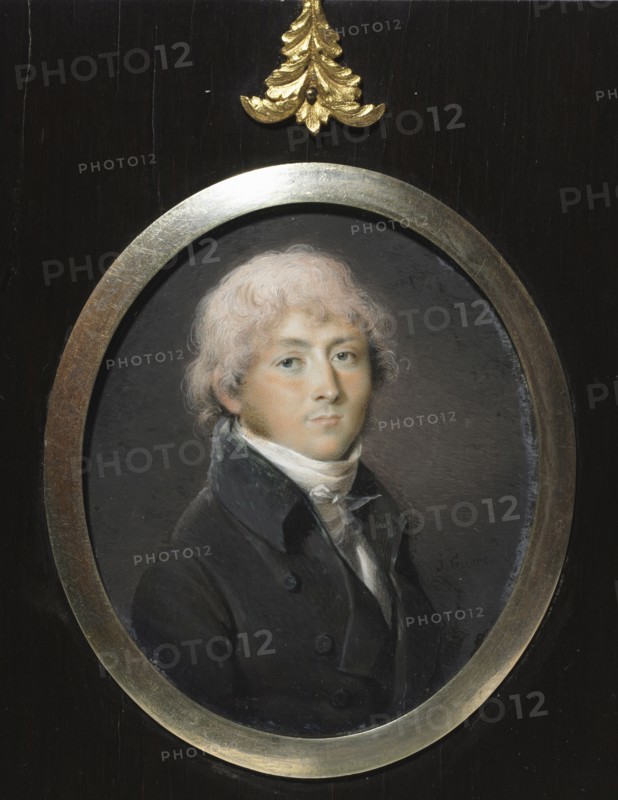Portrait of a Man, 1800. Jean-Urbain Guérin (French, 1760-1836). Watercolor on ivory in a silver gilt mount and wooden frame; framed: 13.7 x 12.5 cm (5 3/8 x 4 15/16 in.); unframed: 7.6 x 6.5 cm (3 x 2 9/16 in.)