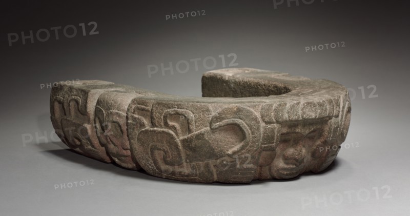 Yoke, c. 600-900. Mexico, Classic Veracruz Style, 7th-10th Century. Stone; overall: 41.5 x 38.5 x 11.5 cm (16 5/16 x 15 3/16 x 4 1/2 in.).