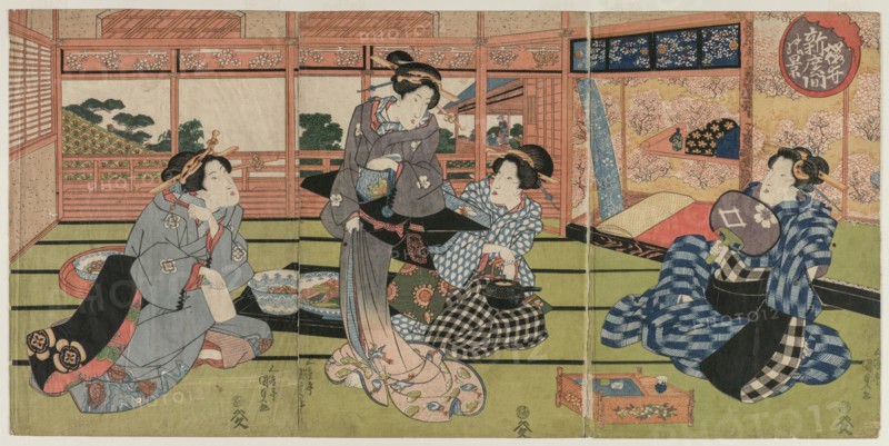 A View of the Large New Room at Sakurai, early or mid 1830s. Utagawa Kunisada (Japanese, 1786-1865). Color woodblock print; overall: 35.8 x 24.6 cm (14 1/8 x 9 11/16 in.).