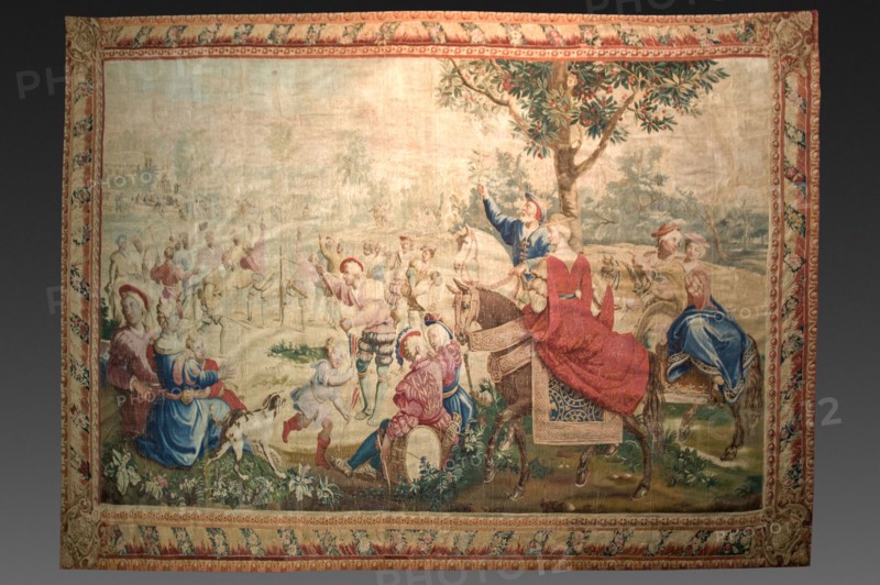 Month of May: Scene of May Day Festival, 1723-1774. Gobelins (French), Michel Audran (French, 1701-1771). Tapestry weave: linen warp, wool and silk wefts; overall: 312.4 x 452 cm (123 x 177 15/16 in.).