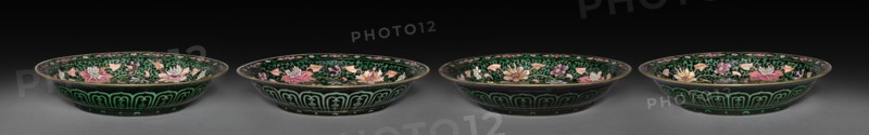 Set of Dishes, 1736-1795. China, Qing dynasty (1644-1912), Qianlong reign (1735-1795). Porcelain with famille rose overglaze enamel decoration; diameter: 16 cm (6 5/16 in.); overall: 3.2 cm (1 1/4 in.).
