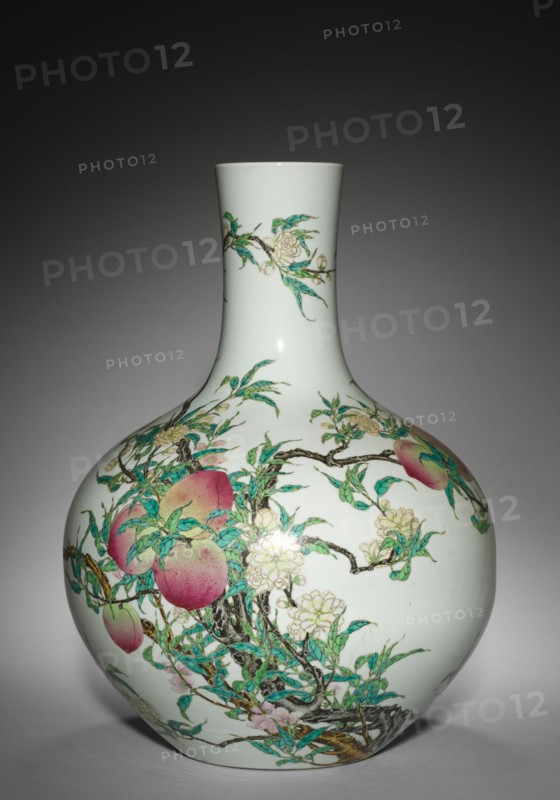 Pair of Vases, 1736-1795. China, Jiangxi province, Jingdezhen, Qing dynasty (1644-1911), Qianlong mark and period (1736-1795). Porcelain with famille rose overglaze enamel decoration; overall: 51.4 cm (20 1/4 in.).