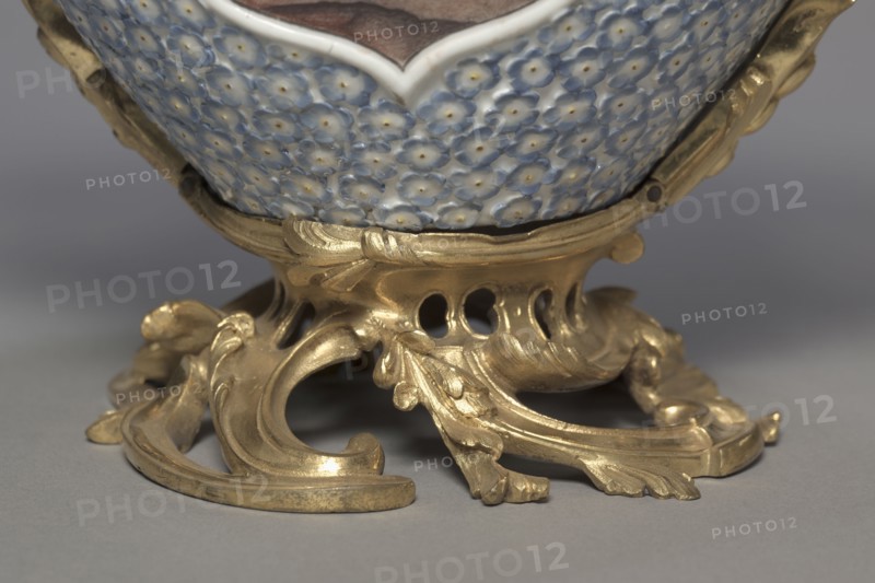 Covered Vase, 1749. Meissen Porcelain Factory (German). Porcelain mounted in gilt bronze; overall: 37.4 x 32.7 x 21 cm (14 3/4 x 12 7/8 x 8 1/4 in.).