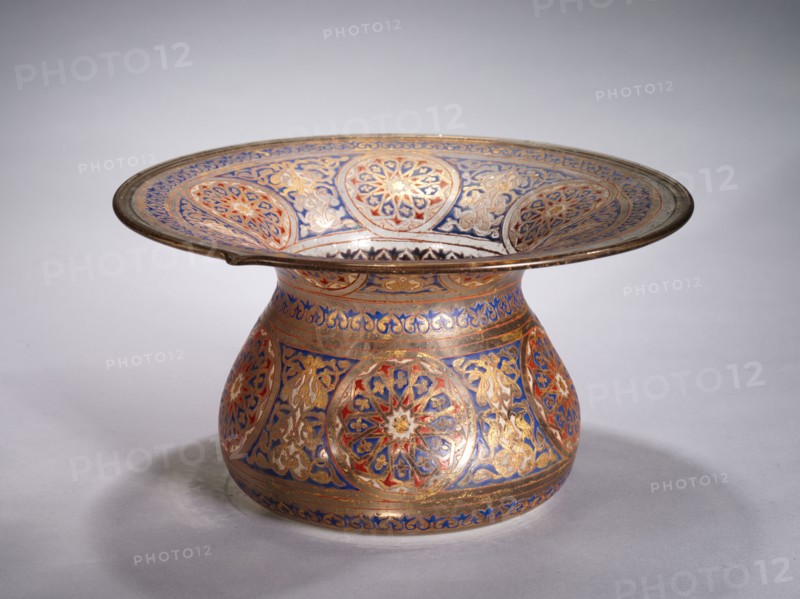 Ceremonial Spittoon or Basin, c. 1900. Glass with enameled and gilded decoration; diameter: 31.8 cm (12 1/2 in.).