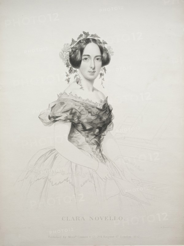 Clara Novello, 1852. William Humphreys (British, 1794-1865). Stipple and roulette