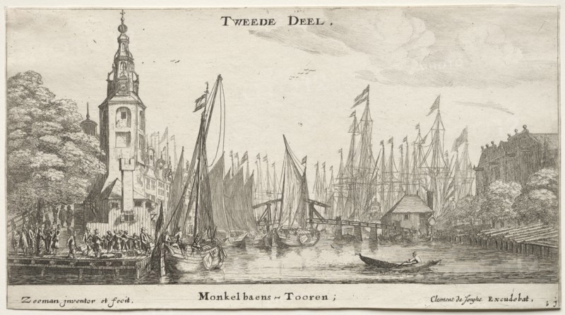 Ships of Amsterdam. Reinier Nooms (Dutch, c. 1623-1667). Etching