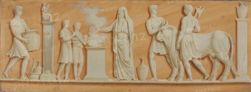 Overdoor Painting, 1790s. Pierre Rousseau (French, 1751-1829). Oil on canvas; framed: 59.7 x 148.9 x 6 cm (23 1/2 x 58 5/8 x 2 3/8 in.); unframed: 52 x 151 cm (20 1/2 x 59 7/16 in.).