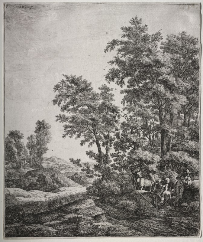 Mercury and Argus. Anthonie Waterloo (Dutch, 1609/10-1690). Etching