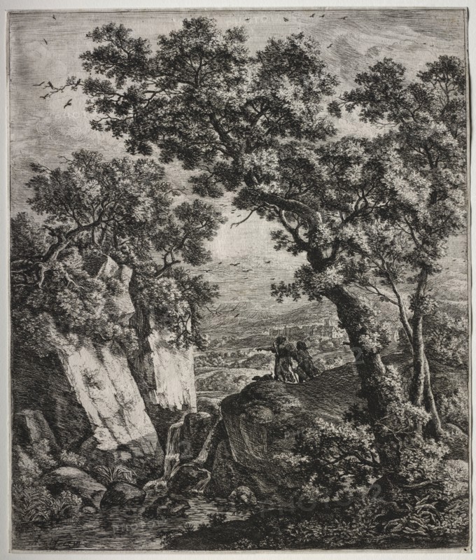 Tobit and the Angel. Anthonie Waterloo (Dutch, 1609/10-1690). Etching