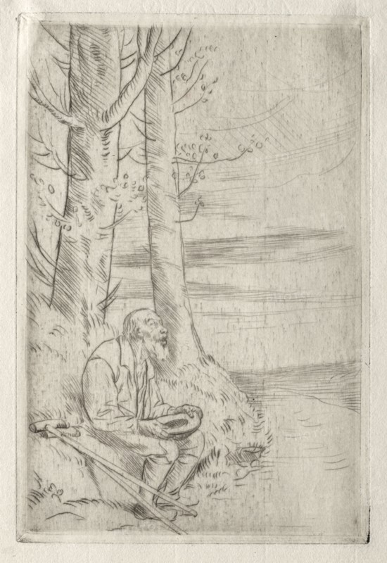 The Blind Beggar. Alphonse Legros (French, 1837-1911). Drypoint
