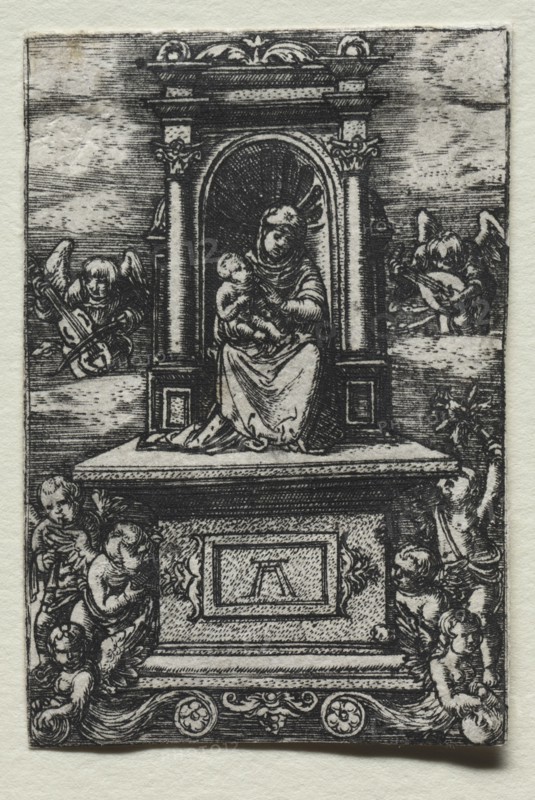The Beautiful Virgin of Ratisbon on an Altar, soon after 1520. Albrecht Altdorfer (German, c. 1480-1538). Engraving