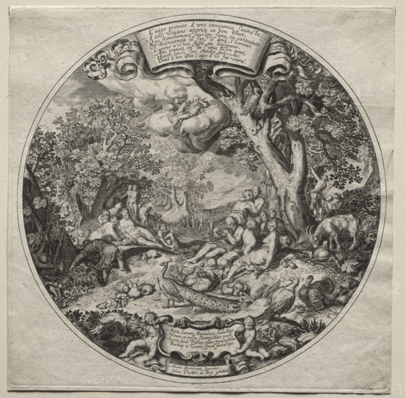 The Golden Age. Theodor de Bry (Flemish, 1528-1598). Engraving