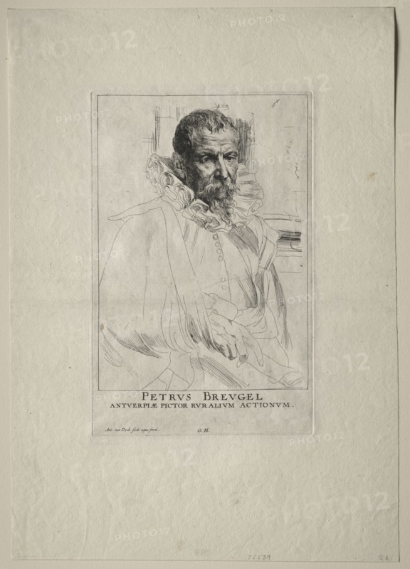 Portrait of Pieter Breughel. Anthony van Dyck (Flemish, 1599-1641). Etching