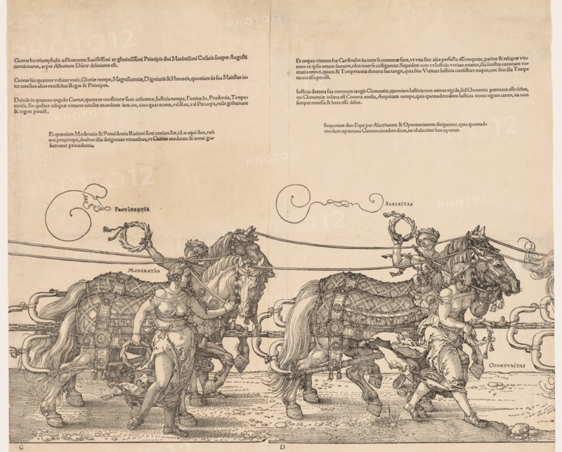 The Great Triumphal Car of Emperor Maximilian, 1523. Albrecht Dürer (German, 1471-1528). Woodcut