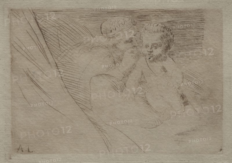 Mab et Cupidon. Alphonse Legros (French, 1837-1911). Drypoint