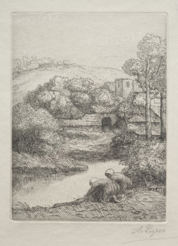 The Washing Place, called The Washerwomen (Le Lavoir, Dite "Les Laveuses"). Alphonse Legros (French, 1837-1911). Drypoint