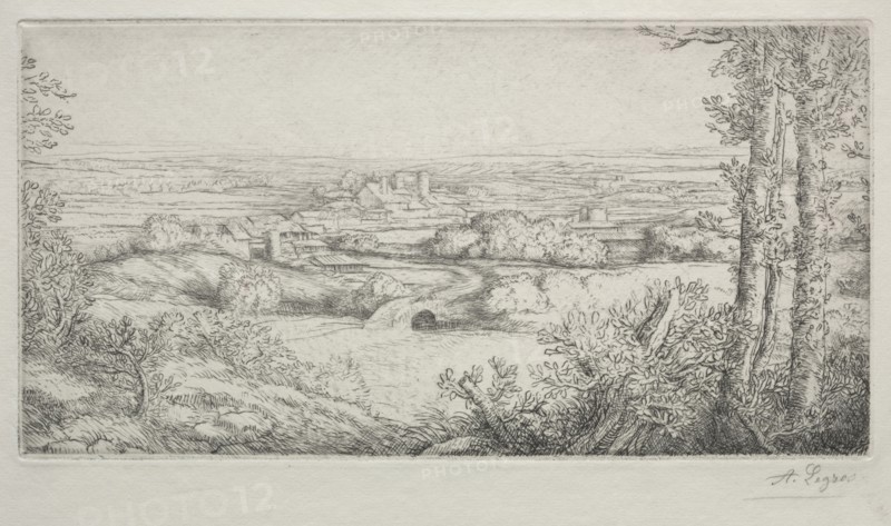 A Valley in Burgundy (Une Vallée en Bourgogne). Alphonse Legros (French, 1837-1911). Drypoint